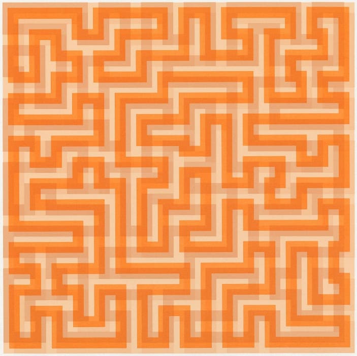 Anni Albers, Orange Meander, 1970. Part of the Paintings in Hospitals collection.